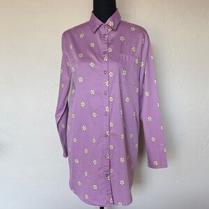 BP Nordstrom Lavender Floral Button-Up Shirt Dress